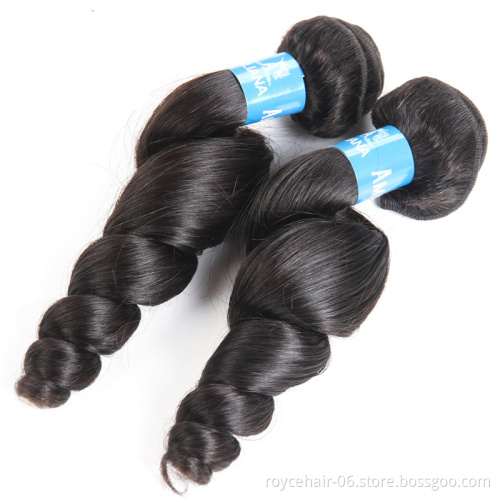 Soft And Smooth Loose Wave Brazilian Hair Extensions With Lace Frontals Closure,Virgin Hair Bundles With Closure
